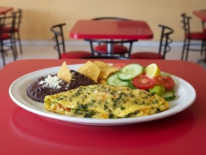 Omelette con chaya y Queso de Bola